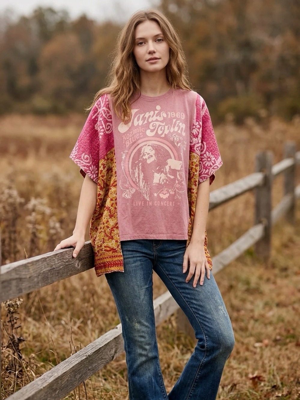 Handcrafted Upcycled Janis Joplin Kantha Tunic NWT One Size